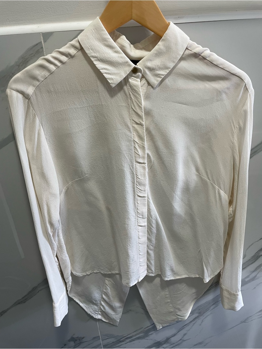 French Connection Cream Button-Front Blouse